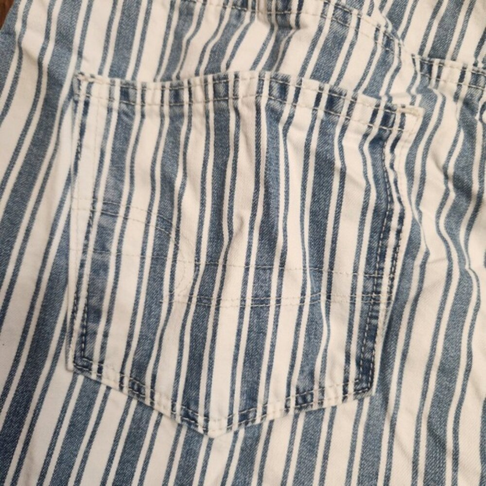 American Eagle Outfitters Striped Denim Shorts chore High Rise Cuffed Size‎ 6 - Picture 8 of 10